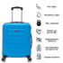 RAYKONG Mala de Cabine 55x40x20cm Policarbonato (40L) semirrígida Trolley Pequeno Bagagem de Mão 4 Rodas Giratórias 360º Fecho Numérico - Turquesa