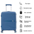 Mala de cabine 55x39x21.5 cm (46L) Polipropileno - Cadeado Embutido - 20 Polegadas - Azul-marinho - Chocolate