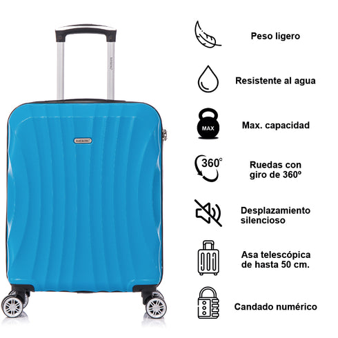 Raykong Mala de Cabine ABS 55x40x20cm (44L) - 20 Polegadas Turquesa - Waves