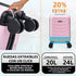 Mala de Cabine ABS 40x30x20(24L) | Capacidade Máxima | Bagagem de Mão com Rodas Destacáveis para Ryanair | Vueling | EasyJet - Rosa Claro