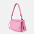 Bolso bandolera de piel para mujer con asa corta fucsia Martina