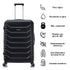 RAYKONG Maleta Grande Expandible ABS+Policarbonato 75x49x31cm - 33.50cm Extendido | 114L - 123L | 28 Pulgadas | 25kg semirígidas candado combinación - Negro