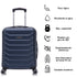 Conjunto de 4 Malas ABS+PC|Necessaire 29cm|Cabine 55x40x20cm|Média Expansível 20kg-23kg - 66x45x27.50-30cm|Grande Expansível 23kg-25kg - 75x49x31-33.50cm | Azul Marinho