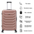 RAYKONG Mala Média Expansível ABS+Policarbonato 66x45x27.50cm - 30cm Expandida | 82L - 90L | 24 Polegadas | 23kg semirrígida cadeado de combinação - Rosa Dourado