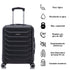 Conjunto de 4 Malas ABS+PC|Necessaire 29cm|Cabine 55x40x20cm|Média Expansível 20kg-23kg - 66x45x27.50-30cm|Grande Expansível 23kg-25kg - 75x49x31-33.50cm | Preto