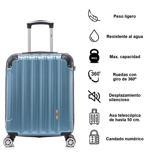 Maleta Cabina 55x40x20cm Policarbonato (44L) - 20 Pulgadas Azul