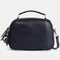 Bolso de bandolera de piel con asa de mano doble cremallera Azul marino Elsa