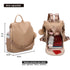 Mochila Antirroubo Impermeável para Mulher (14.80L) | Mochila Convertível em mala de ombro com pompão e alça amovível decorativa Cáqui