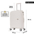 Mala de cabine 55x39x21.5 cm (46L) Polipropileno - Cadeado Embutido - 20 Polegadas - Branco - Chocolate