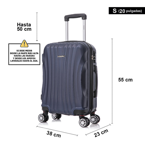 Raykong Mala de Cabine ABS 55x38x23cm 44L - 20 Polegadas Azul-Marinho - Waves