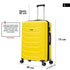 RAYKONG Mala de Viagem Grande Expansível ABS+Policarbonato 75x49x31cm - 33.50cm Estendido | 114L - 123L | 28 Polegadas | 25kg semirrígidas cadeado de combinação - Amarelo