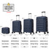 Conjunto de 4 Malas ABS+PC|Necessaire 29cm|Cabine 55x40x20cm|Média Expansível 20kg-23kg - 66x45x27.50-30cm|Grande Expansível 23kg-25kg - 75x49x31-33.50cm | Azul Marinho