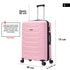 RAYKONG Mala Grande Expansível ABS+Policarbonato 75x49x31cm - 33.50cm Estendido | 114L - 123L | 28 Polegadas | 25kg semirrígida cadeado combinação - Rosa Claro
