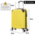 Raykong Mala de Cabine ABS 55x40x20cm (44L) Máximo aproveitamento do espaço - 20 Polegadas - Amarelo
