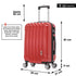 Maleta Cabina 55x39x21cm Policarbonato (45L) - 20 Pulgadas Rojo - Seda