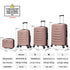 Conjunto de 4 Malas ABS+PC|Necessaire 29cm|Cabine 55x40x20cm|Média Expansível 20kg-23kg - 66x45x27.50-30cm|Grande Expansível 23kg-25kg - 75x49x31-33.50cm | Rosa Dourado
