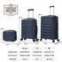 Conjunto de 3 Malas|Necessaire 29x35x16.50cm|Mala de Cabine ABS+PC 55x40x20cm|Média Expansível 20kg-23kg - 66x45x27.50-30cm | Azul-Marinho