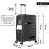 Juego de maletas PP Rígida 3 piezas|Maleta Cabina 55cm|Maleta Mediana 65cm Expandible |Maleta Grande 75cm Expandible |Bass Negro