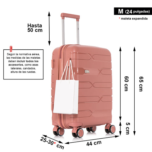 Mala Média extensível Bass Rosa de 65cm dos anos 90