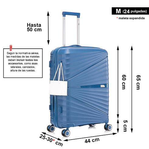 Mala Média Extensível anos 90 65cm Chocolate Azul-marinho
