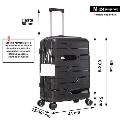 Mala média extensível 65cm Bass Preto dos anos 90