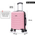 RAYKONG Mala de Cabine 55x40x20cm Policarbonato (40L) semirrígida Trolley Pequeno Bagagem de Mão 4 Rodas giratórias a 360º Fecho Numérico-Rosa