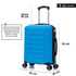RAYKONG Mala de Cabine 55x40x20cm Policarbonato (40L) semirrígida Trolley Pequeno Bagagem de Mão 4 Rodas Giratórias 360º Fecho Numérico - Turquesa