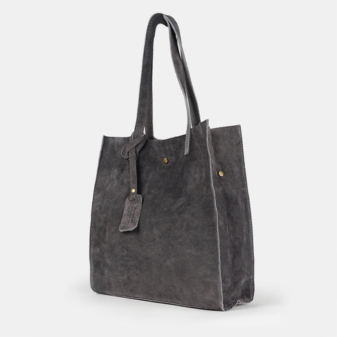 Mala tote de pele lisa cinzenta Cloe