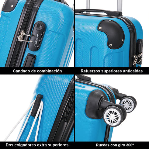 Maleta Cabina ABS 55x40x20cm 44L - 20 Pulgadas Turquesa - Marina