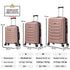 Raykong Conjunto de Malas de Viagem 3 Peças | Mala de Cabine 55cm | Média Expansível 65cm | Grande Expansível 75cm - Watt (Rosa Dourado)