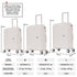 Juego de maletas PP Rígida 3 piezas|Maleta Cabina 55cm|Maleta Mediana extensible 65cm|Maleta Grande Extensible 75cm|Choco Blanco