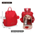 Mochila Antirroubo Impermeável para Mulher (14.80L) | Mochila Conversível em Mala de Ombro com Pompom e Alça Removível de Adorno Vermelho