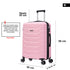 RAYKONG Mala Média Expansível ABS+Policarbonato 66x45x27.50cm - 30cm Expandida | 82L - 90L | 24 Polegadas | 23kg semirrígida cadeado de combinação - Rosa Claro