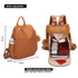 Mochila Antirroubo Impermeável para Mulher (14,80L) | Mochila Conversível em mala de ombro com pompom e alça removível de adorno Castanho