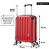 Mala de Cabine 55x40x20cm Policarbonato (44L) - 20 Polegadas - Vermelho
