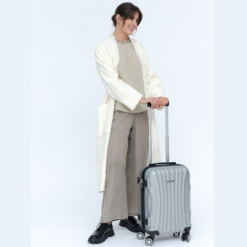 Raykong Maleta Cabina ABS 55x38x23cm 44L - 20 Pulgadas Plateada - Waves