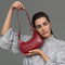 Bolso de hombro para mujer de piel saffiano con bandolera larga rojo Maribel