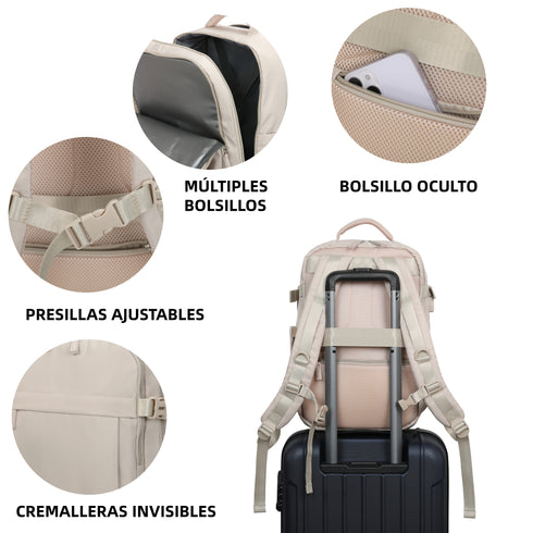 Raykong Mochila de cabine Ryanair 40x20x25cm (20L) Caqui
