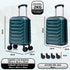 Mala de Cabine ABS 40x30x20(24L)| Capacidade Máxima| Bagagem de Mão com Rodas Removíveis para Ryanair | Vueling | EasyJet - Verde