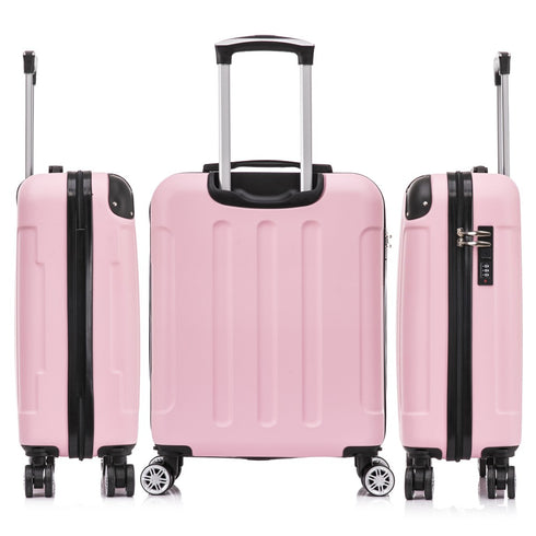 Raykong Maleta Cabina ABS 55x40x20cm (44L) Maxima aprovechamiento de espacio - 20 Pulgadas - RosaClaro