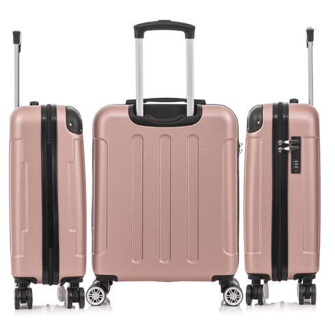 Raykong Maleta Cabina ABS 55x40x20cm (44L) Maxima aprovechamiento de espacio - 20 Pulgadas - RosaDoradaRaykong