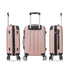 RAYKONG Maleta Mediana ABS 66x43x25cm | 71L | 24 Pulgadas | hasta 23kg semirígidas - RosaDorada