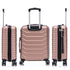 RAYKONG Maleta de Cabina 55x40x20cm Policarbonato (40L) semirígida Trolley pequeño Equipaje de Mano 4 Ruedas giratorios a 360º Cierre numérico- Rosadorado
