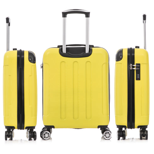 Raykong Mala de Cabine ABS 55x40x20cm (44L) Máximo aproveitamento do espaço - 20 Polegadas - Amarelo