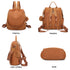 Mochila Antirroubo Impermeável para Mulher (14,80L) | Mochila Conversível em mala de ombro com pompom e alça removível de adorno Castanho