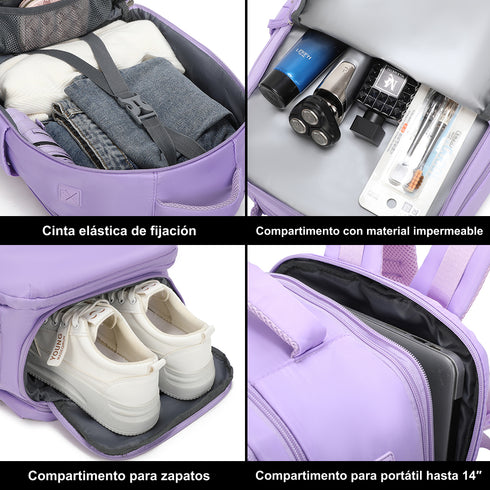 Mochila de viagem de cabine expansível dos anos 90 para Ryanair 40x25x20-25cm, com bolsa para sapatilhas, mochila casual
