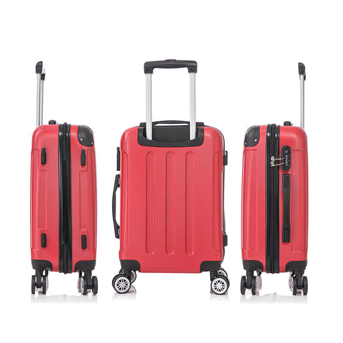 RAYKONG Mala Média ABS 66x43x25cm | 71L | 24 Polegadas | até 23kg semirrígida - Vermelho