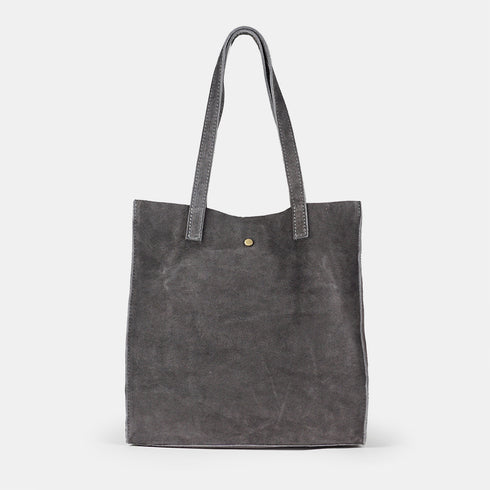 Mala tote de pele lisa cinzenta Cloe
