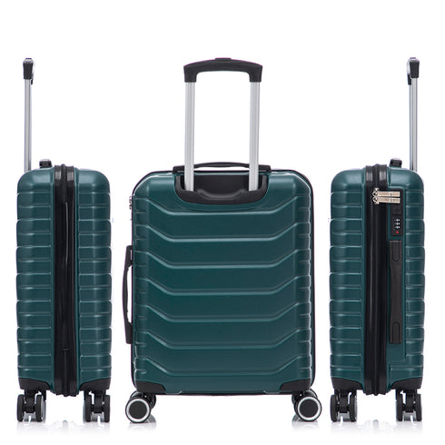 Conjunto de 3 Malas|Necessaire 29x35x16.50cm|Mala de Cabine ABS+PC 55x40x20cm|Média Expansível 20kg-23kg - 66x45x27.50-30cm | Verde