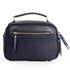 Bolso de bandolera de piel con asa de mano doble cremallera Azul marino Elsa